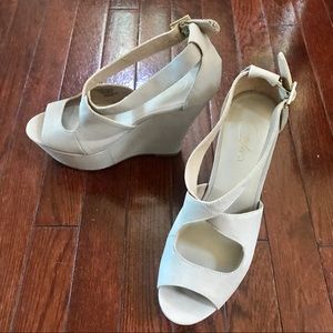 CANDIE’S Cool Nude Platform Wedges